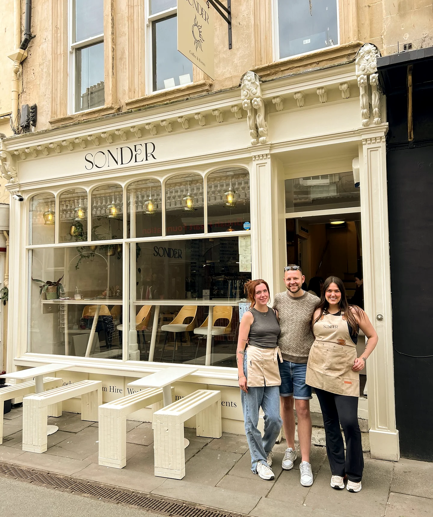 The Sonder storefront with its team outside on Green Street