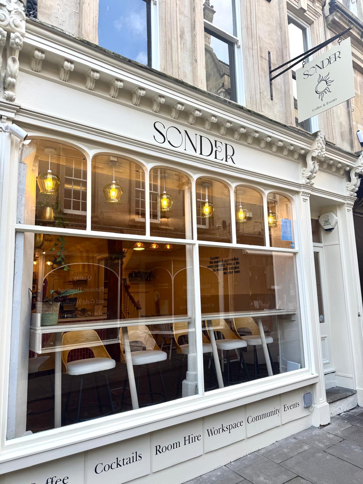Sonder Coffee & Events storefront on Green Street